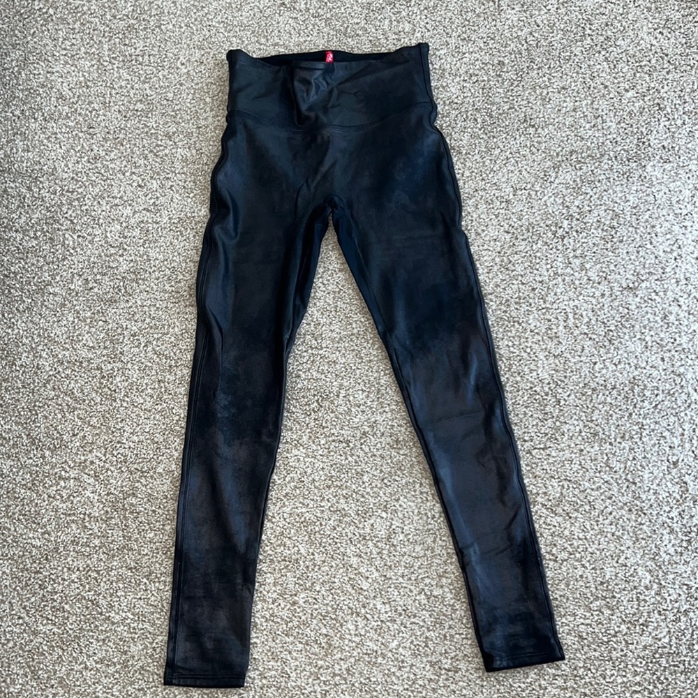 SPANX FAUX LEATHER LEGGINGS PETITE